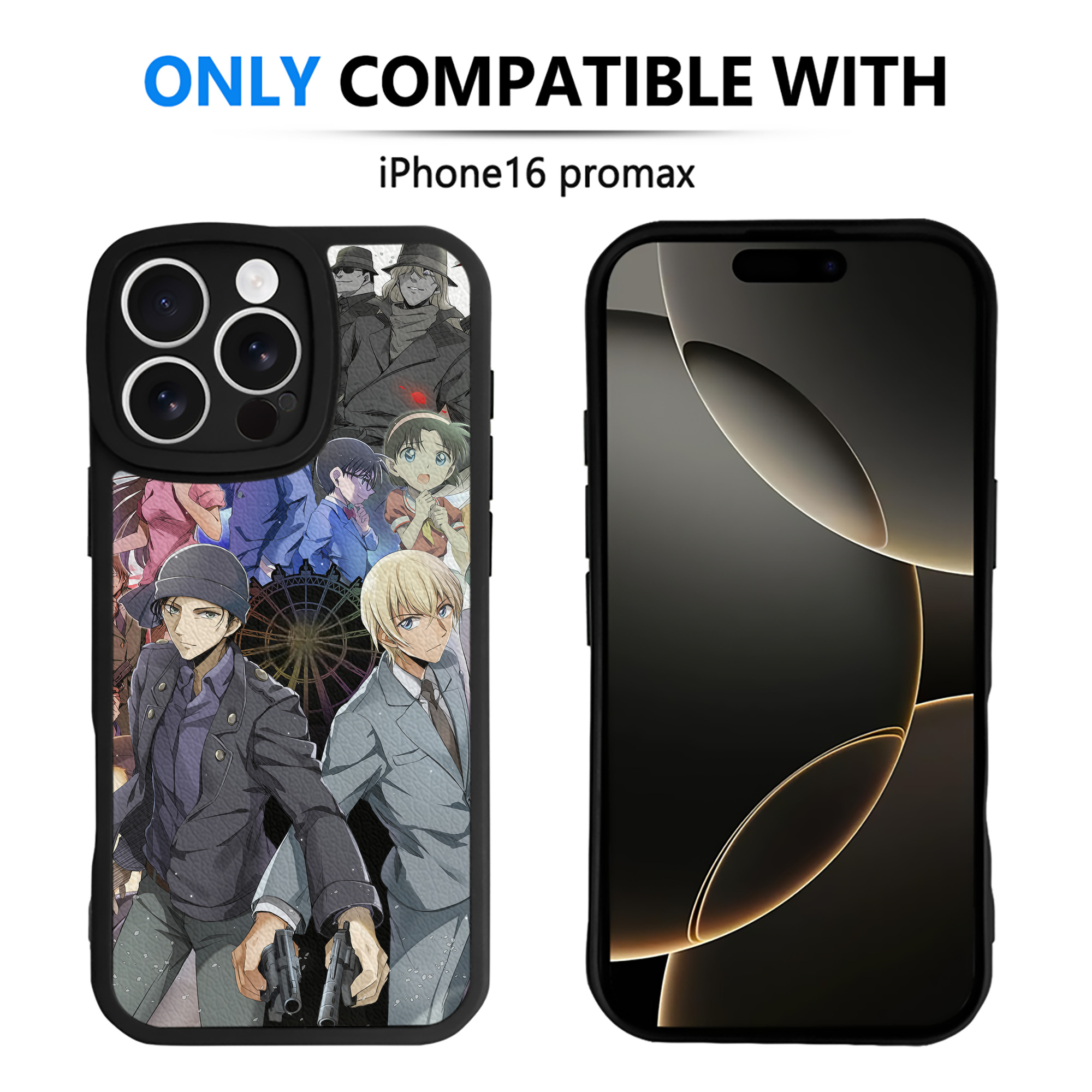 （画像用） 名探偵コナン Detective Conan 【iPhone 16シリーズ対応】シリコンスマホケース（レザー調） 材質：シリコン